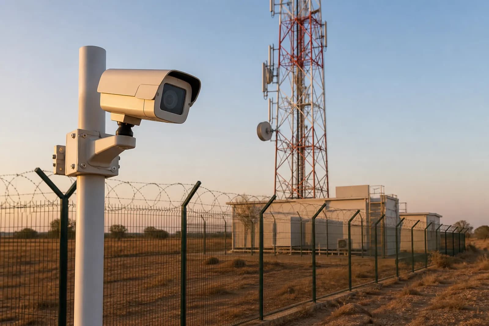 Security surveillance system protecting a telecom site